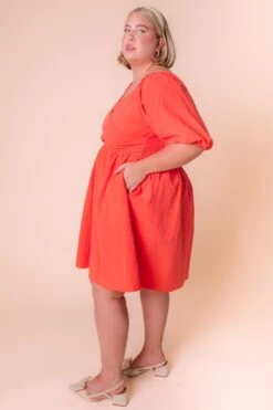 Sage Dress In Coral - FINAL SALE 28 Sage Dress In Coral - FINAL SALE -CINZ Clothing Shop SageinCoral Studio SS23 14 432438