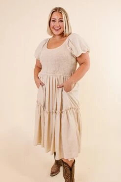 Sienna Dress In Cream - FINAL SALE -CINZ Clothing Shop SiennaCream Studio F23 01 213570