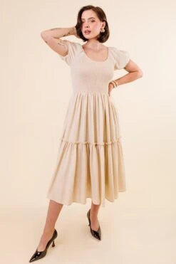 Sienna Dress In Cream - FINAL SALE -CINZ Clothing Shop SiennaCream Studio F23 09 514089