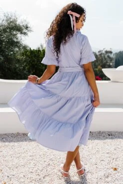 Sutton Dress In Pinstripe -CINZ Clothing Shop SuttonDressPinstripe Summer1 CAPoolhouse 16