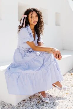 Sutton Dress In Pinstripe -CINZ Clothing Shop SuttonStripe 6