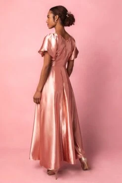 Tessie Dress In Apricot Crush -CINZ Clothing Shop TessieApricot2 313361