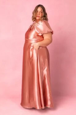 Tessie Dress In Apricot Crush -CINZ Clothing Shop TessieApricot6 368355