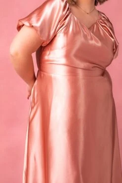 Tessie Dress In Apricot Crush -CINZ Clothing Shop TessieApricot8 657066