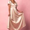 Tessie Dress In Champagne -CINZ Clothing Shop TessieChampagne1 756355