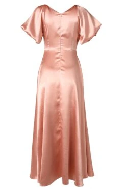 Tessie Dress In Apricot Crush -CINZ Clothing Shop TessieDressinApriocotSatin1