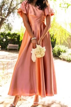 Tessie Dress In Apricot Crush