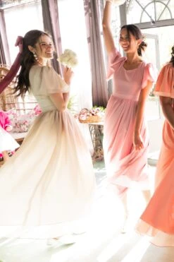 Abbie Dress In Champagne -CINZ Clothing Shop WEB BRIDESMAID 2