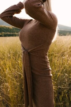 Jensen Dress In Mocha - FINAL SALE -CINZ Clothing Shop WEB JensenDress FW23 LindsayArnold 05