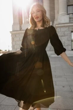 Do-Re-Mi Dress In Black - FINAL SALE -CINZ Clothing Shop WEB Noir 2023 DoReMiBlack 07