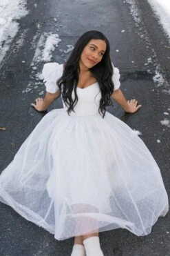 Ballerina Dress In White -CINZ Clothing Shop WEB WINTERWHITES BALLERINA 103 386591