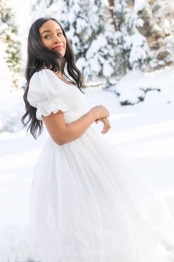 Ballerina Dress In White -CINZ Clothing Shop WEB WINTERWHITES BALLERINA 111 691226