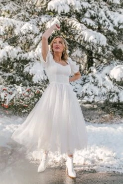 Ballerina Dress In White -CINZ Clothing Shop WEB WINTERWHITES BALLERINA 37 402361