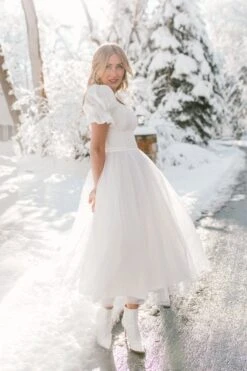 Ballerina Dress In White -CINZ Clothing Shop WEB WINTERWHITES BALLERINA 43 330829