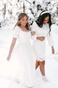 Ballerina Dress In White -CINZ Clothing Shop WEB WINTERWHITES BALLERINA 58 415109