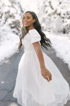 Ballerina Dress In White -CINZ Clothing Shop WEB WINTERWHITES BALLERINA 76 419696