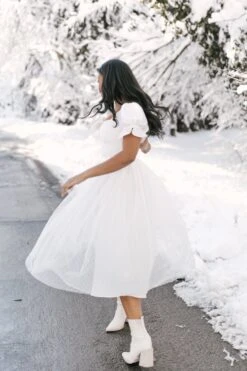 Ballerina Dress In White -CINZ Clothing Shop WEB WINTERWHITES BALLERINA 79 986979