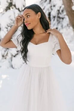 Ballerina Dress In White -CINZ Clothing Shop WEB WINTERWHITES BALLERINA 93 754602