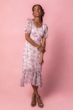 Wren Dress In Pink Toile - FINAL SALE -CINZ Clothing Shop Wren Studio Easter 2 385551