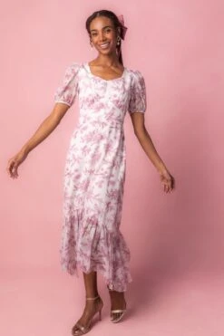 Wren Dress In Pink Toile - FINAL SALE -CINZ Clothing Shop Wren Studio Easter 3 690119