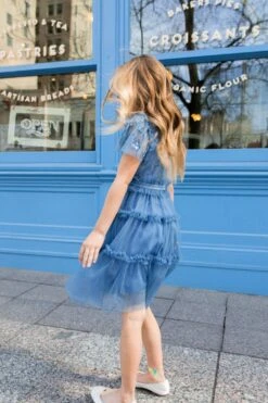 Mini Anastasia Dress In Tufts Blue - FINAL SALE -CINZ Clothing Shop anastasia momandme 0090