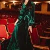 Andie Dress In Emerald Velvet - FINAL SALE -CINZ Clothing Shop andieemerald