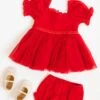 Baby Ballerina Dress Set In Red - FINAL SALE -CINZ Clothing Shop baby 08 187393