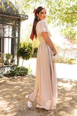 Abbie Dress In Champagne -CINZ Clothing Shop bridesmaids 176 648376