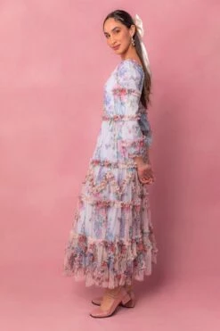 Catherine Dress In Blue Floral -CINZ Clothing Shop catherine 4 660255