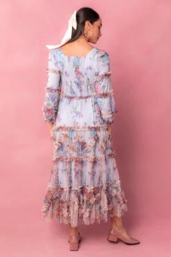 Catherine Dress In Blue Floral -CINZ Clothing Shop catherine 6 945121