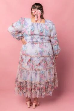 Catherine Dress In Blue Floral -CINZ Clothing Shop catherine 8 635215