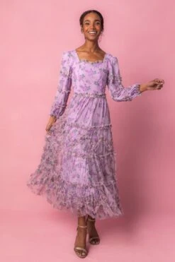 Catherine Dress In Lavender -CINZ Clothing Shop catherine studio Easter 2 936118
