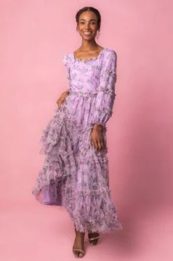 Catherine Dress In Lavender -CINZ Clothing Shop catherine studio Easter 3 813700