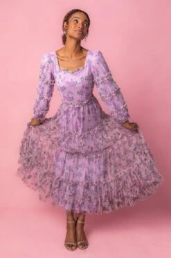 Catherine Dress In Lavender -CINZ Clothing Shop catherine studio Easter 7 987741