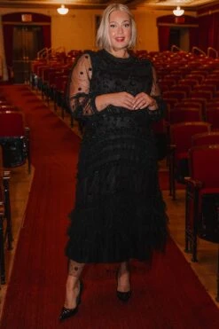 Claire Dress In Black Sequin -CINZ Clothing Shop claireblack 11 477072