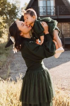 Baby Cosette Dress Set In Green - FINAL SALE