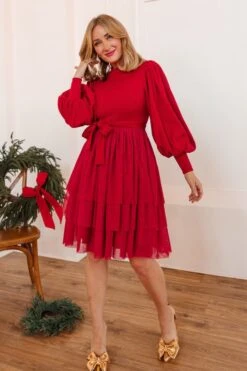 Short Cosette Dress In Red - FINAL SALE -CINZ Clothing Shop cosetteshortred 09 928450