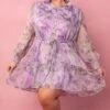 Eleanor Dress In Purple Floral - FINAL SALE -CINZ Clothing Shop eleanor purple 2 445110