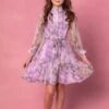 Mini Eleanor Dress In Purple Floral - FINAL SALE -CINZ Clothing Shop eleanorpurple 10 112099