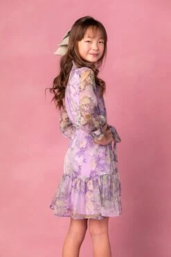 Mini Eleanor Dress In Purple Floral - FINAL SALE -CINZ Clothing Shop eleanorpurple 14 998610