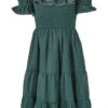 Mini Gracie Dress In Emerald Chiffon - FINAL SALE -CINZ Clothing Shop gracieEmerald front mini 780227