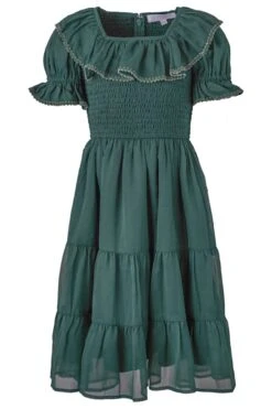 Mini Gracie Dress In Emerald Chiffon - FINAL SALE