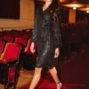 Jagger Dress In Black Sequin - FINAL SALE -CINZ Clothing Shop jaggerblack 493798