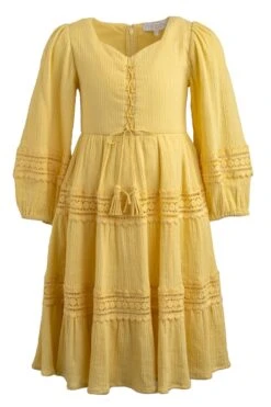 Mini Joella Dress In Yellow -CINZ Clothing Shop joella yellow mini front 883700