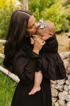 Baby Leena Dress Set In Black - FINAL SALE