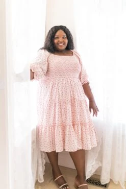 Madeline Dress In Pink -CINZ Clothing Shop madeline studioshoot 9802