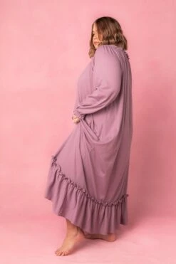 Petra Long Sleeve Night Dress In Purple -CINZ Clothing Shop petralong studio 02 978803