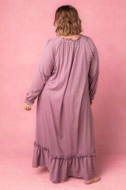 Petra Long Sleeve Night Dress In Purple -CINZ Clothing Shop petralong studio 03 324840