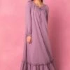 Petra Long Sleeve Night Dress In Purple -CINZ Clothing Shop petralong studio 07 186927