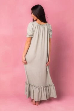 Petra Short Sleeve Night Dress In Green -CINZ Clothing Shop petrashort studio 10 899677